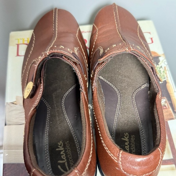 Clarks Brown Leather Women’s Loafers with Strap Detail - Picture 7 of 15
